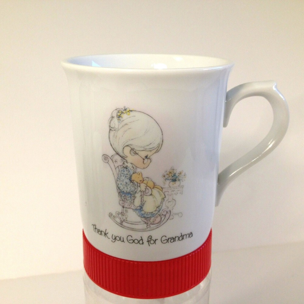 Vintage 1984 Precious Moments Thank You God For Grandma Coffee Mug Tea Cup